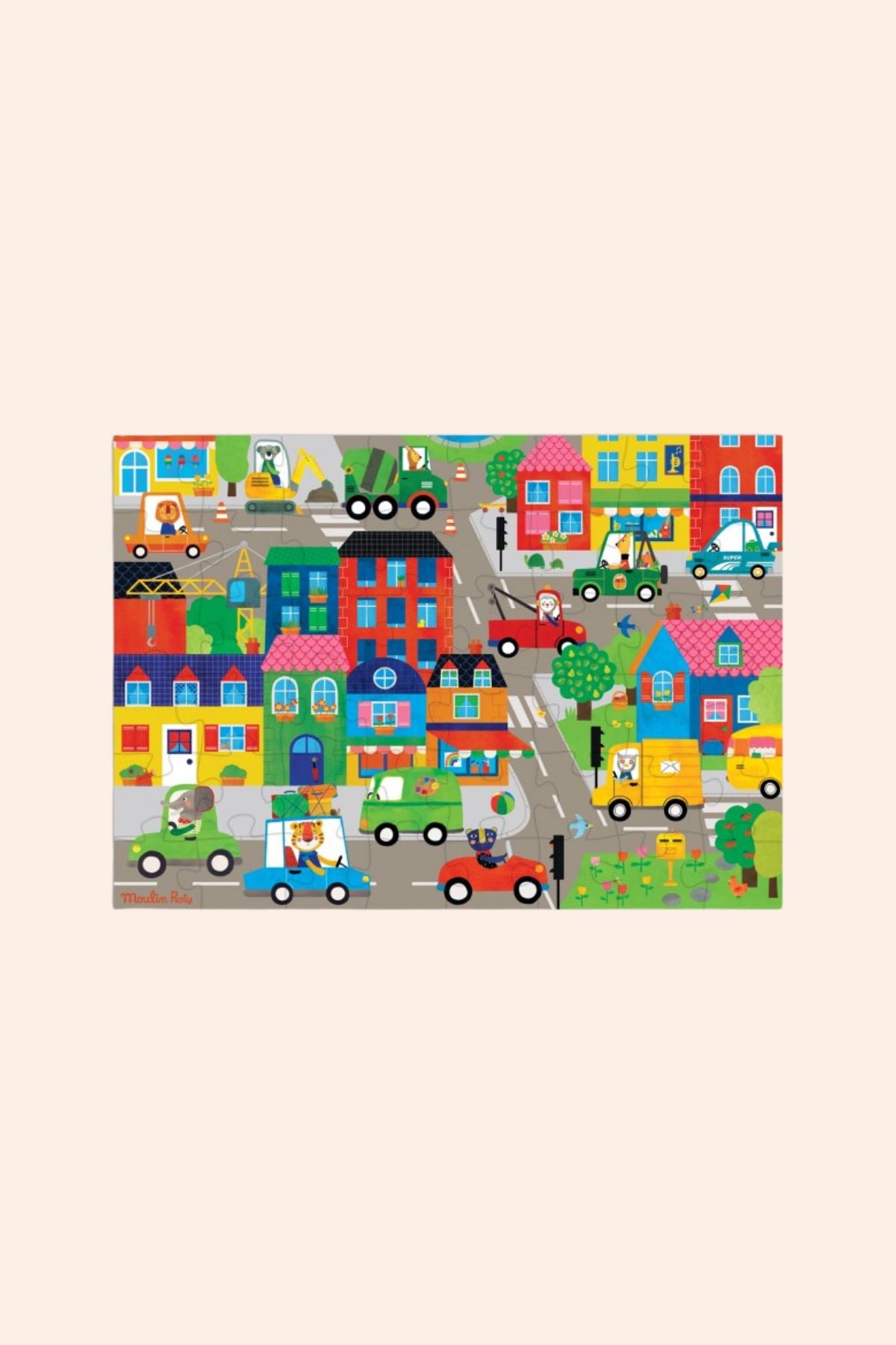 Moulin Roty - In town - Puzzle -  Les Popipop - Strawberries & Cream 