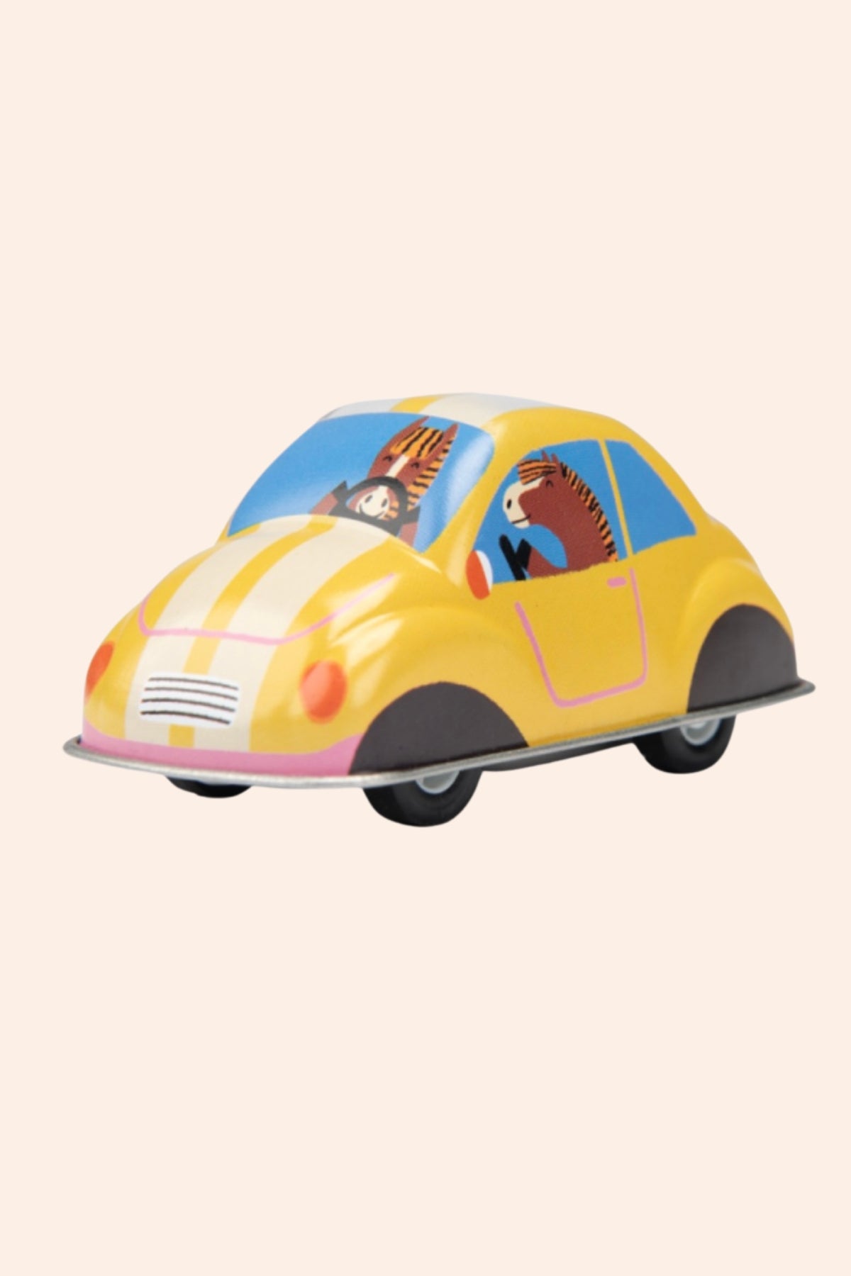 Moulin Roty -  Les Jouets - Friction Metal Car - Yellow - Strawberries & Cream 