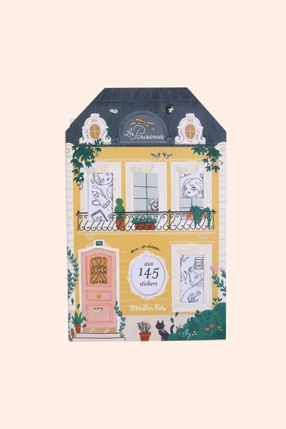 Moulin Roty - Les Parisiennes - Colouring Book - 145 Stickers - Strawberries & Cream 