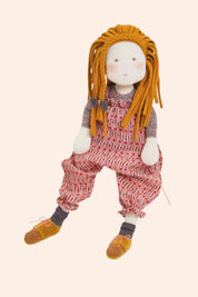 Moulin Roty - Les Rosalies - Vanille Rag Doll - Dungarees - Unique -  Dolly - Plaited hair - Strawberries & Cream 