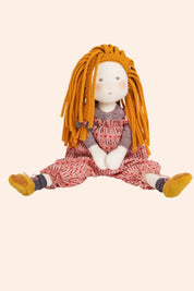 Moulin Roty - Les Rosalies - Vanille Rag Doll - Dungarees - Unique -  Dolly - Plaited hair - Strawberries & Cream 