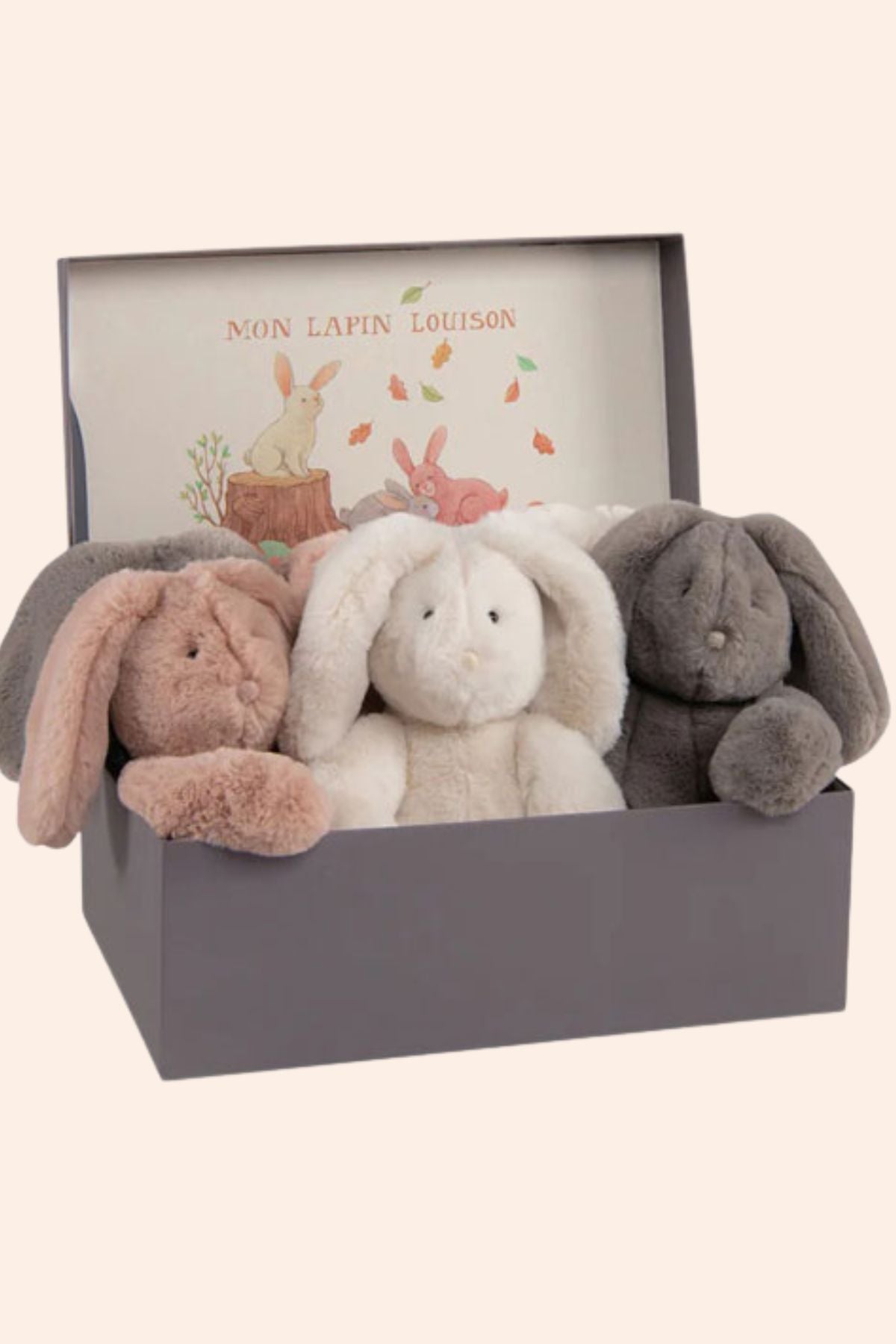 Moulin Roty - Louison Arthur & - Louison Rabbit - Grey - Strawberries & Cream