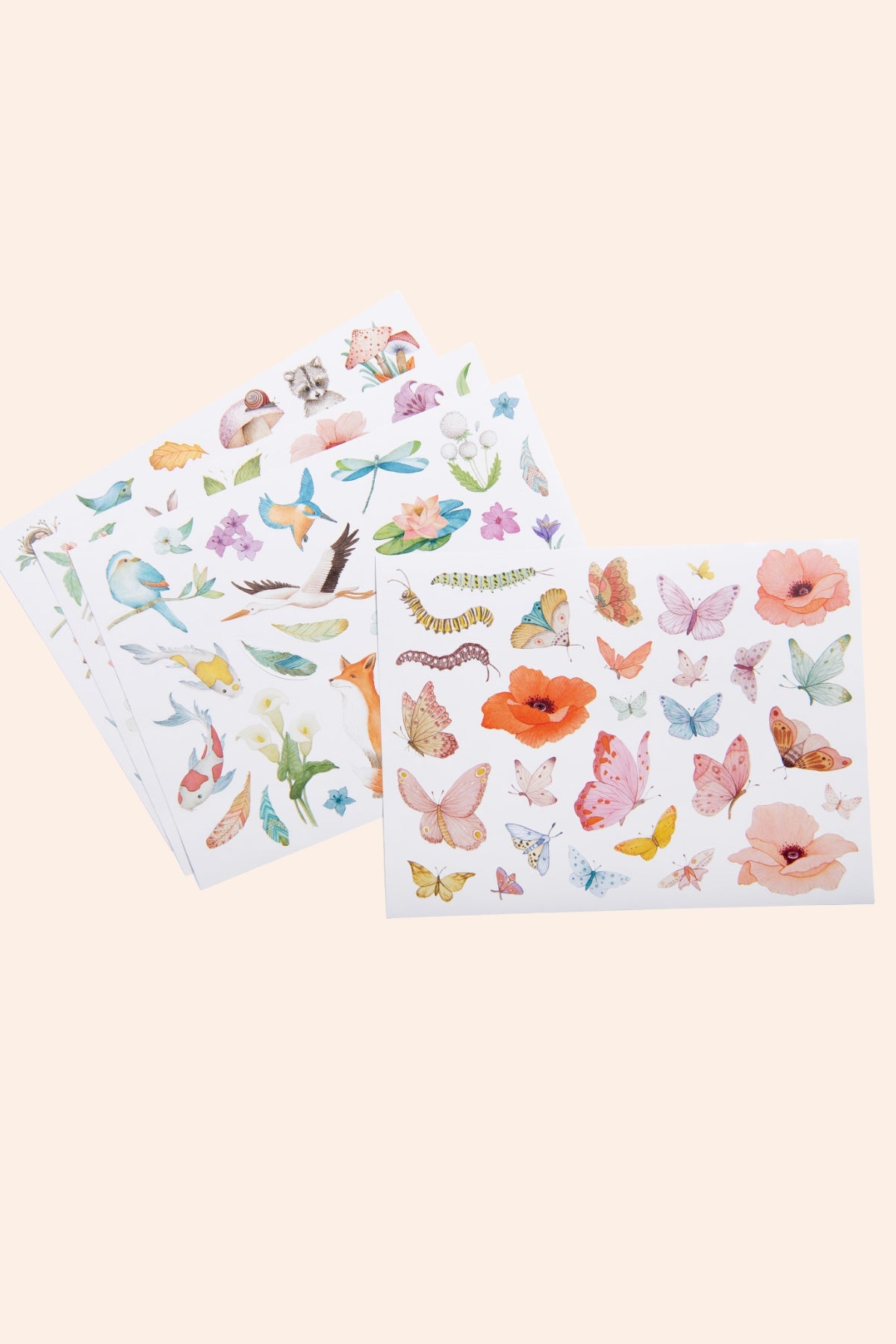 Moulin Roty - Pack of 108 stickers Les Rosalies- Strawberries & Cream - Ingrid Lewis - Designer