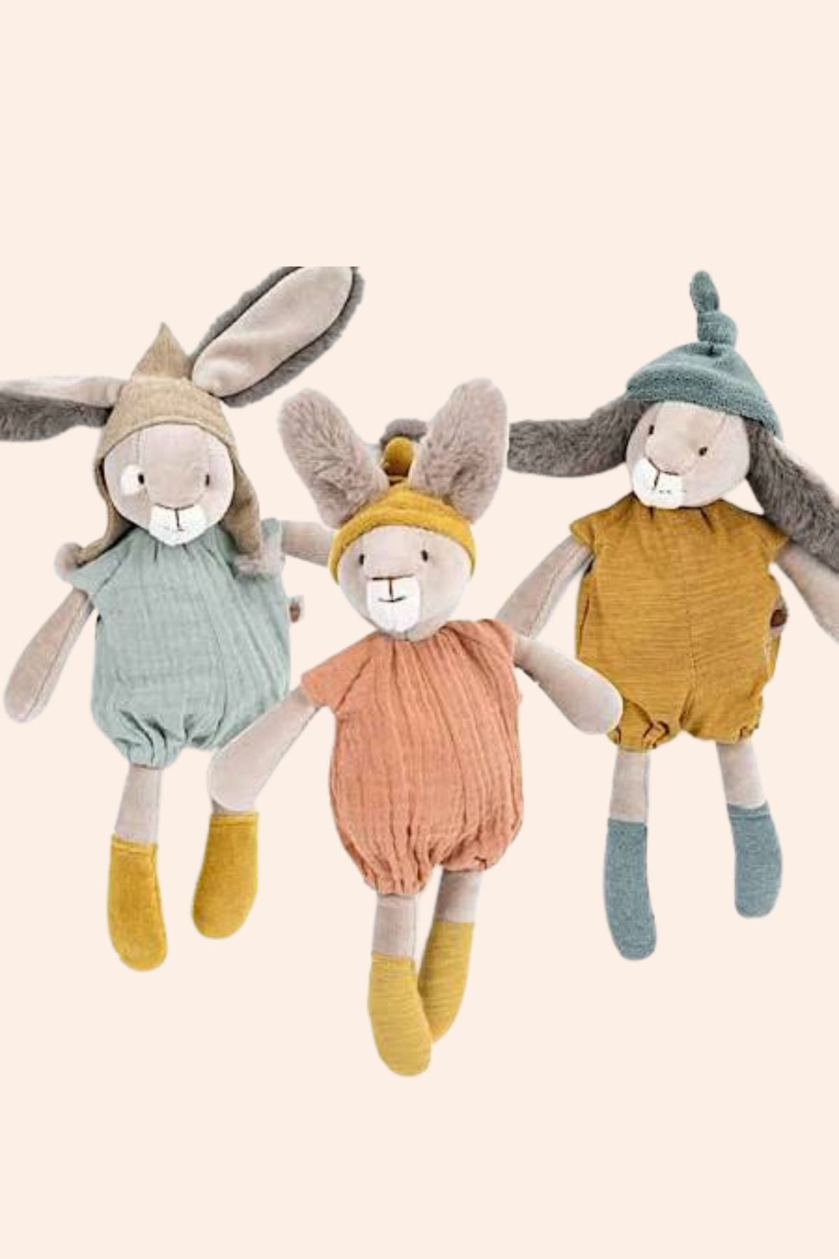Moulin Roty -  Trois Petits Lapin - Ochre Little Rabbit -Strawberries & Cream