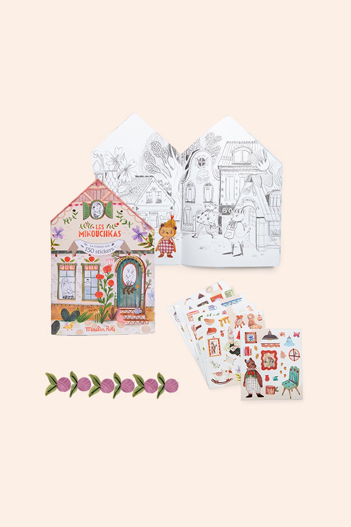 My Colouring House - Les Minouchkas - 150 Stickers - Moulin Roty