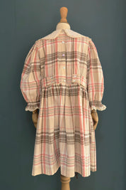 Piano Dress in Cream Check - Designed by Ingrid Lewis - Strawberries and Cream
