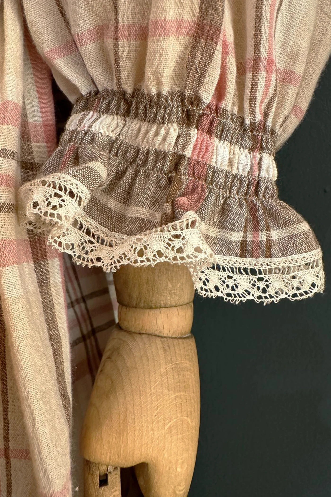 Piano Dress in Cream Check - Designed by Ingrid Lewis - Strawberries and Cream