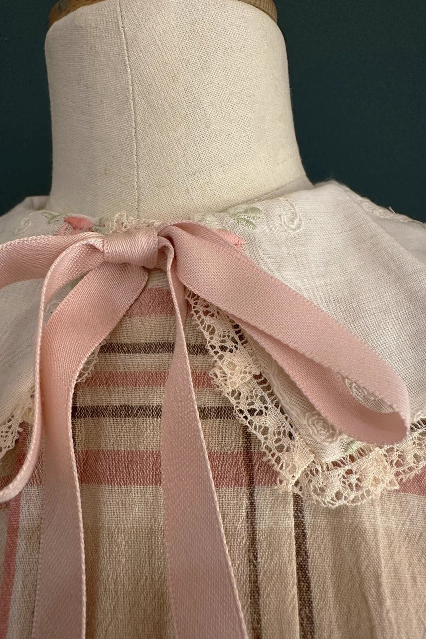 Piano Dress in Cream Check - Designed by Ingrid Lewis - Strawberries and Cream