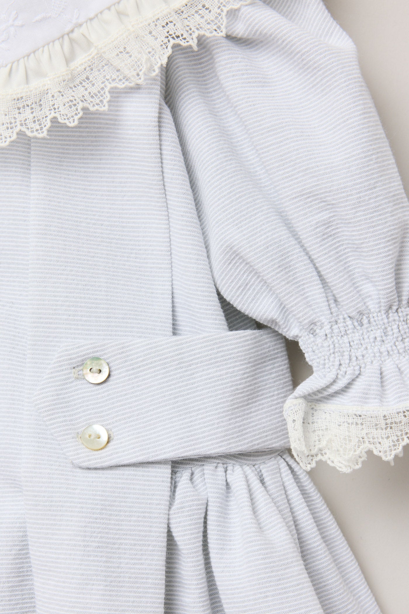 Baby Piano Light Grey Stripe - Designed by Ingrid Lewis - Strawberries & Cream