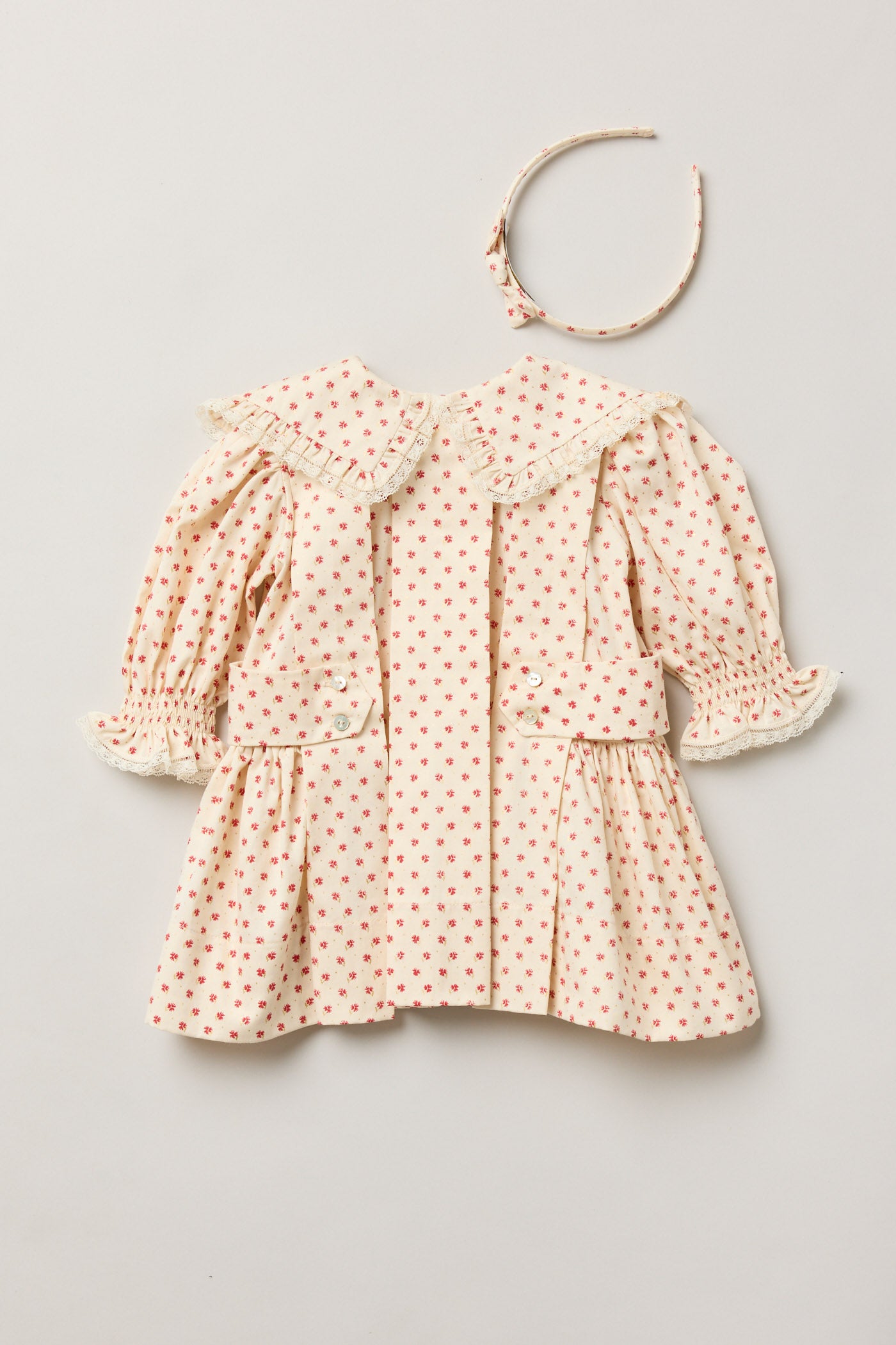 Baby Piano Dress Windsor Flower - Designed by Ingrid Lewis - Strawberries & Cream