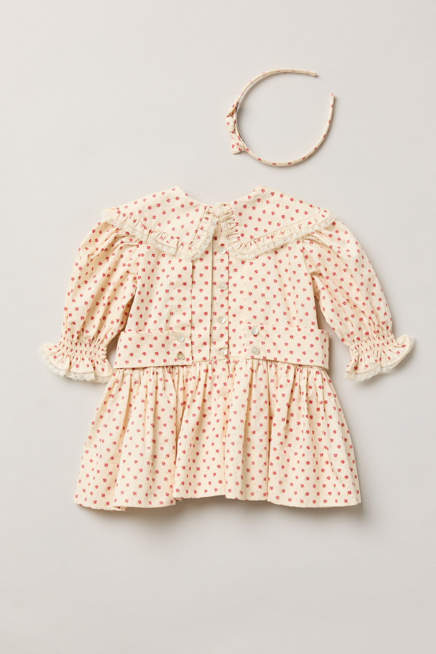 Baby Piano Dress Windsor Flower - Designed by Ingrid Lewis - Strawberries & Cream