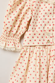 Baby Piano Dress Windsor Flower - Designed by Ingrid Lewis - Strawberries & Cream