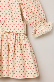 Baby Piano Dress Windsor Flower - Designed by Ingrid Lewis - Strawberries & Cream