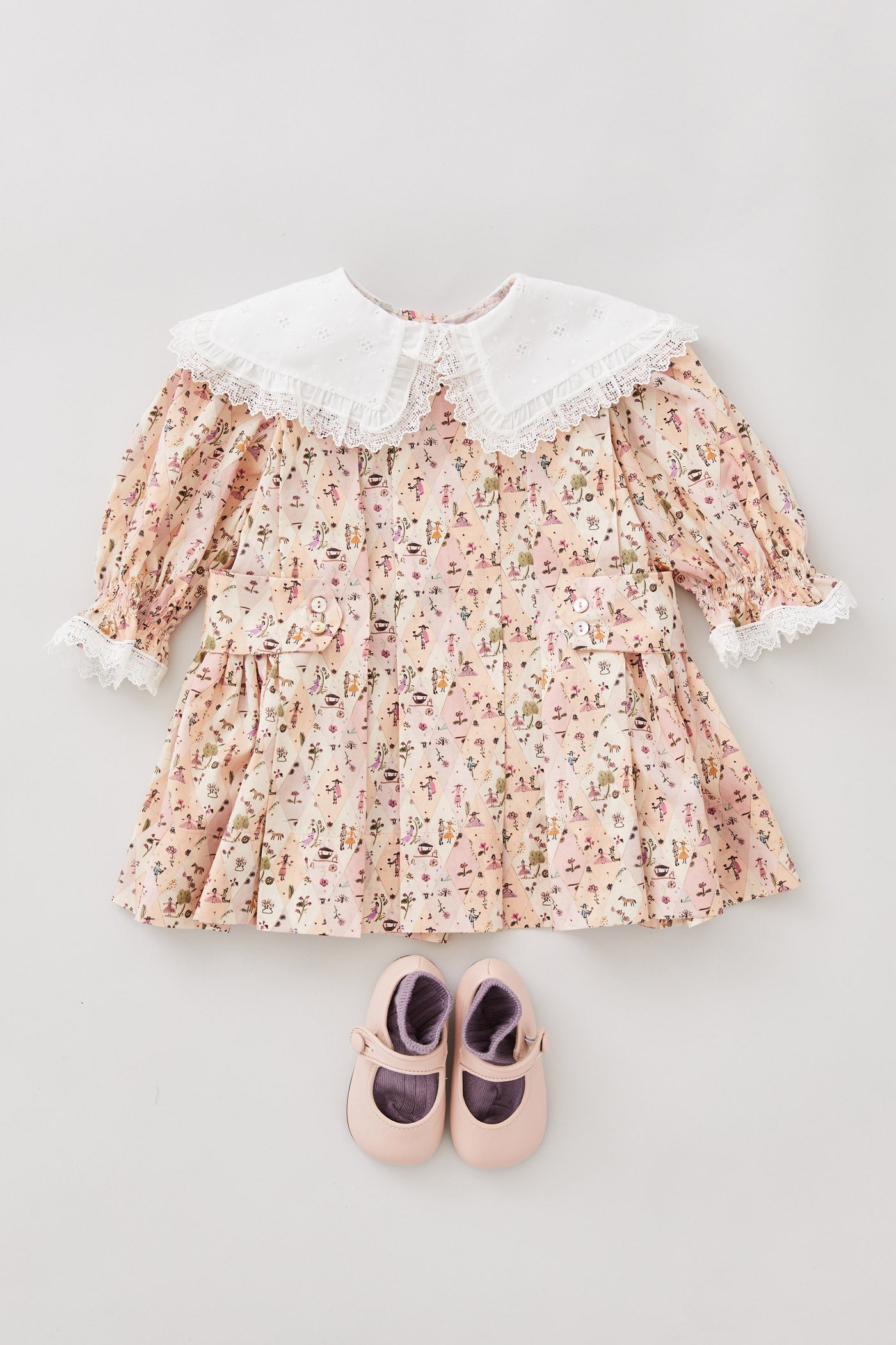 Baby Piano Dress in Picnic Love Liberty Print - Designed by Ingrid Lewis - Strawberries & Cream