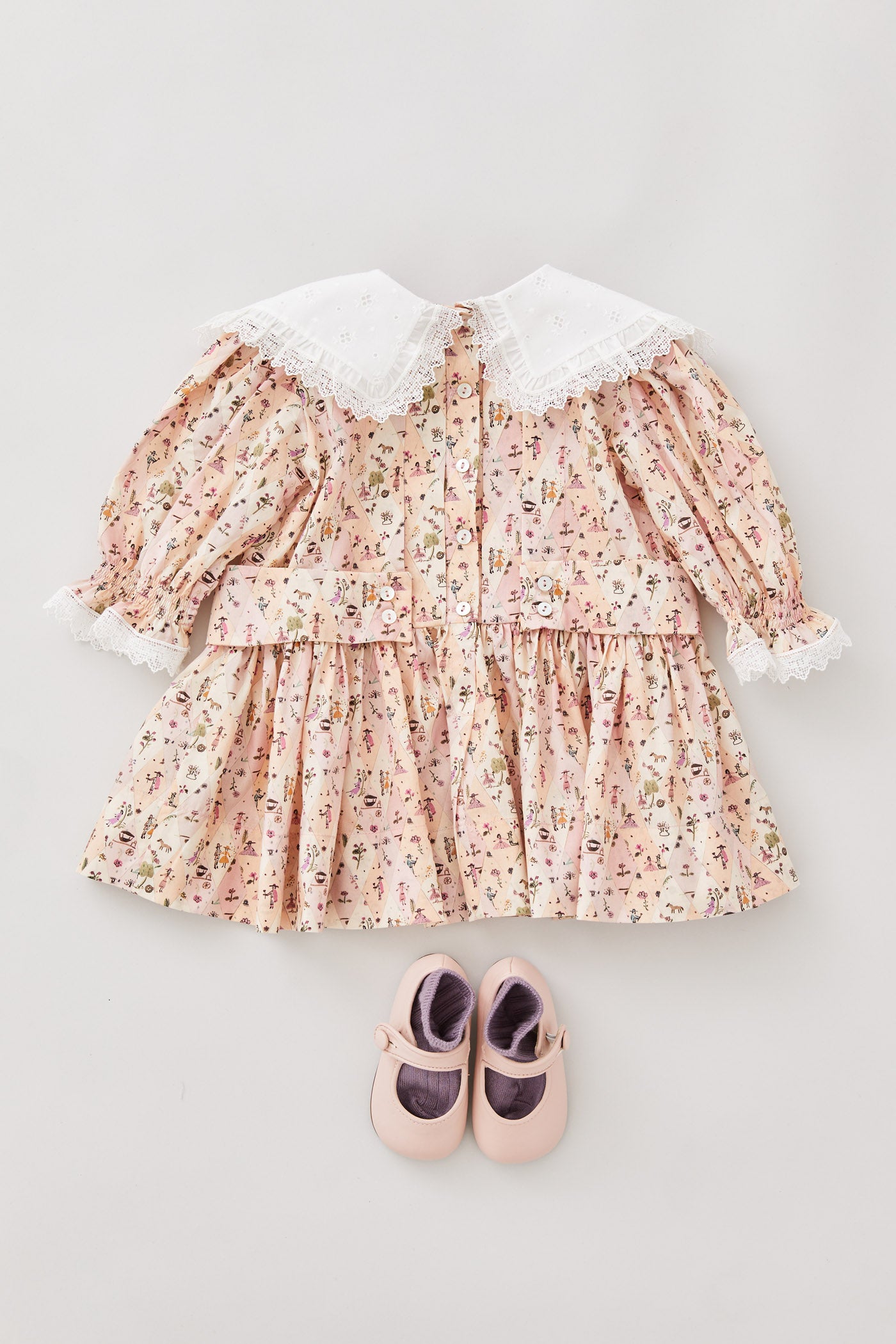 Baby Piano Dress in Picnic Love Liberty Print - Designed by Ingrid Lewis - Strawberries & Cream