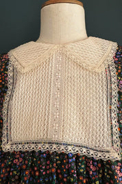 Pleated Dress Dark Floral Liberty - Designed by Ingrid Lewis - Strawberries & Cream