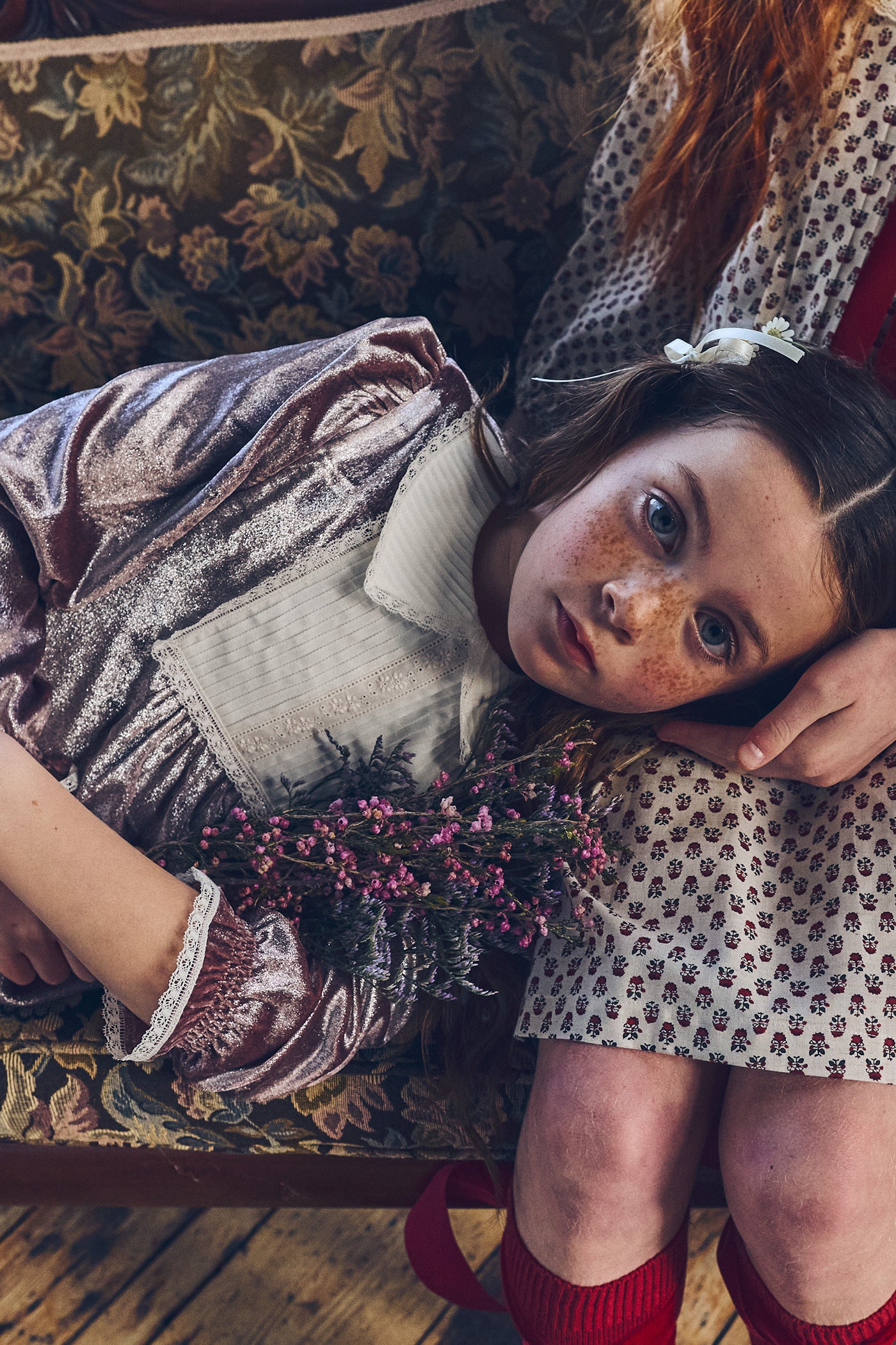 Pleated Dress in Pink Velvet - Designed by Ingrid Lewis - Strawberries & Cream