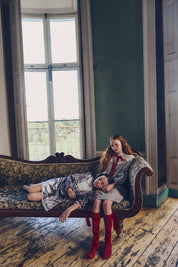 Pleated Dress in Pink Velvet - Designed by Ingrid Lewis - Strawberries & Cream