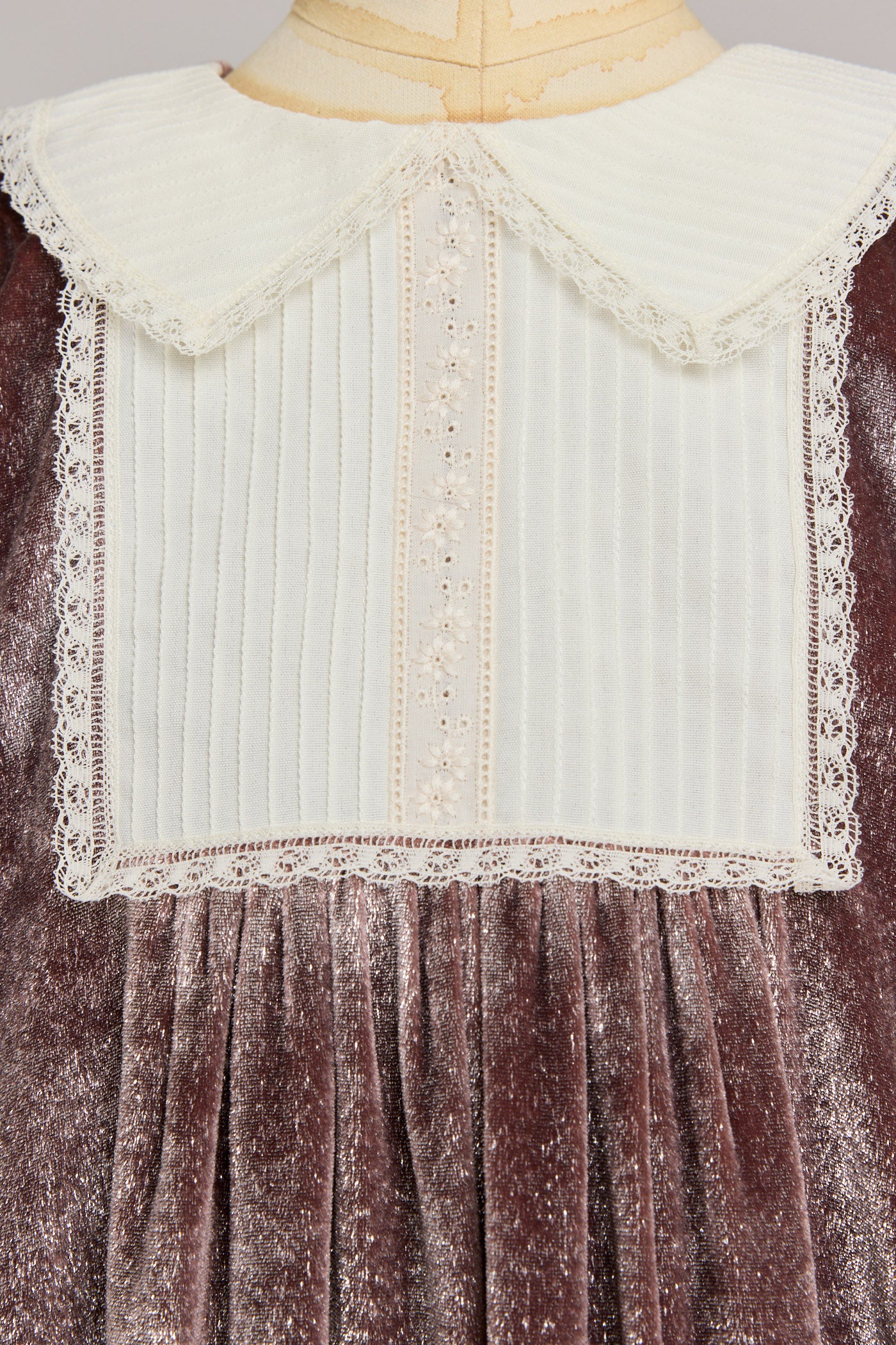 Pleated Dress in Pink Velvet - Designed by Ingrid Lewis - Strawberries & Cream