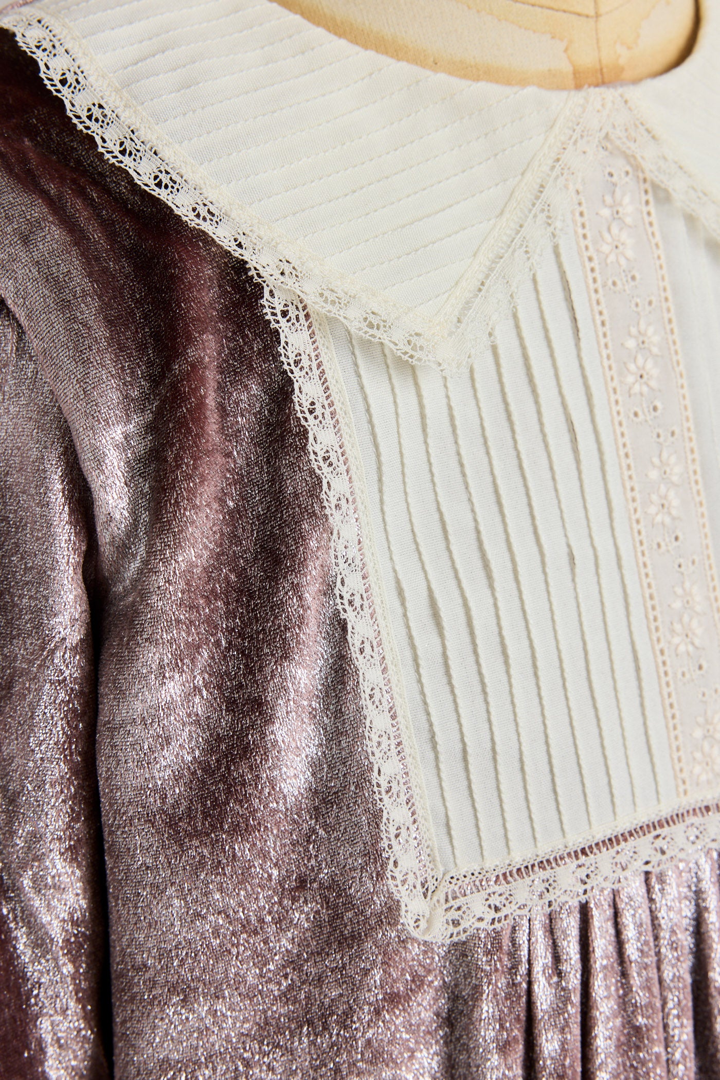Pleated Dress in Pink Velvet - Designed by Ingrid Lewis - Strawberries & Cream