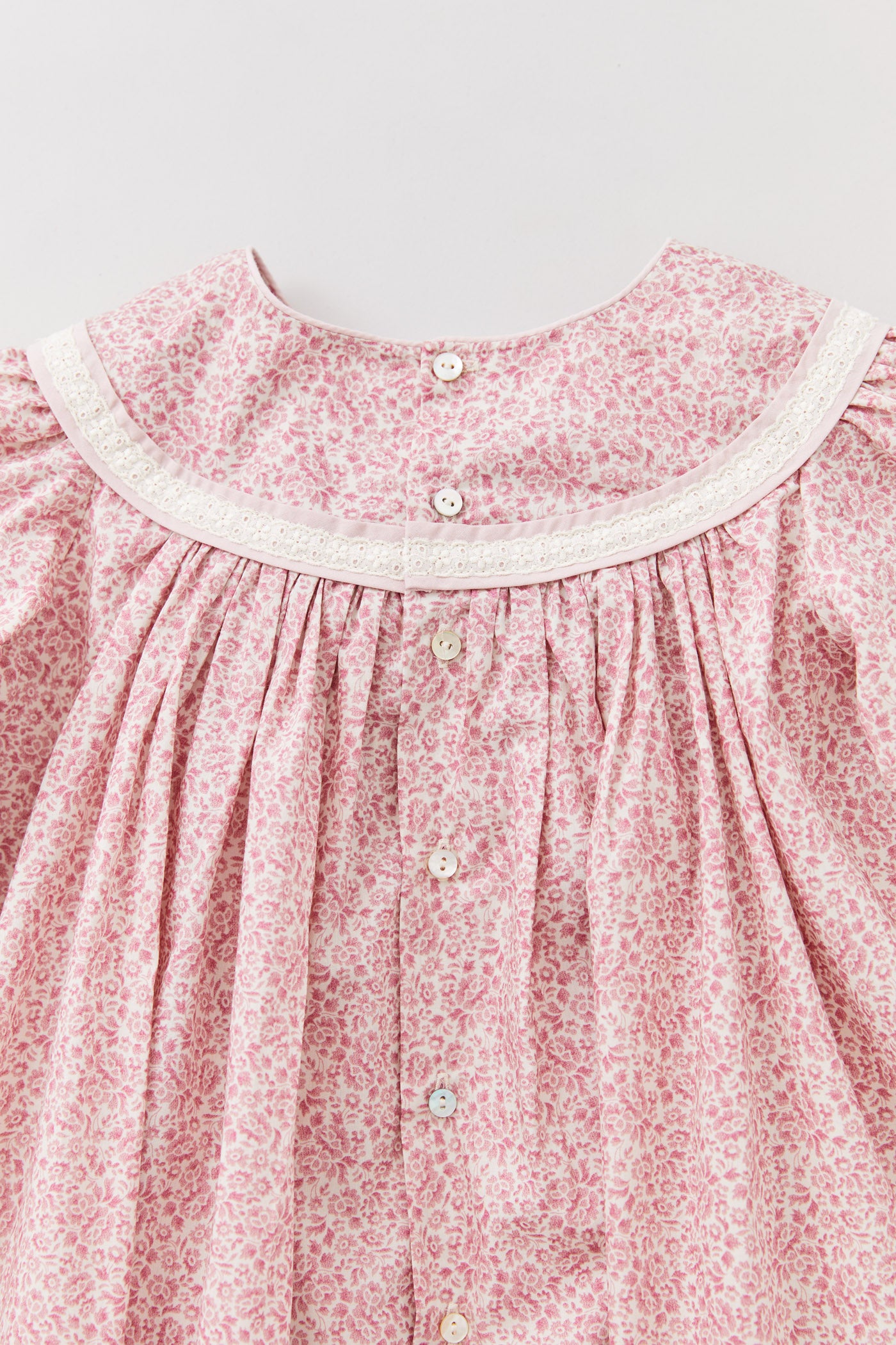 Plumcake Long Sleeve Dress in Mini Floral Print Liberty - Designed by Ingrid Lewis - Strawberries & Cream