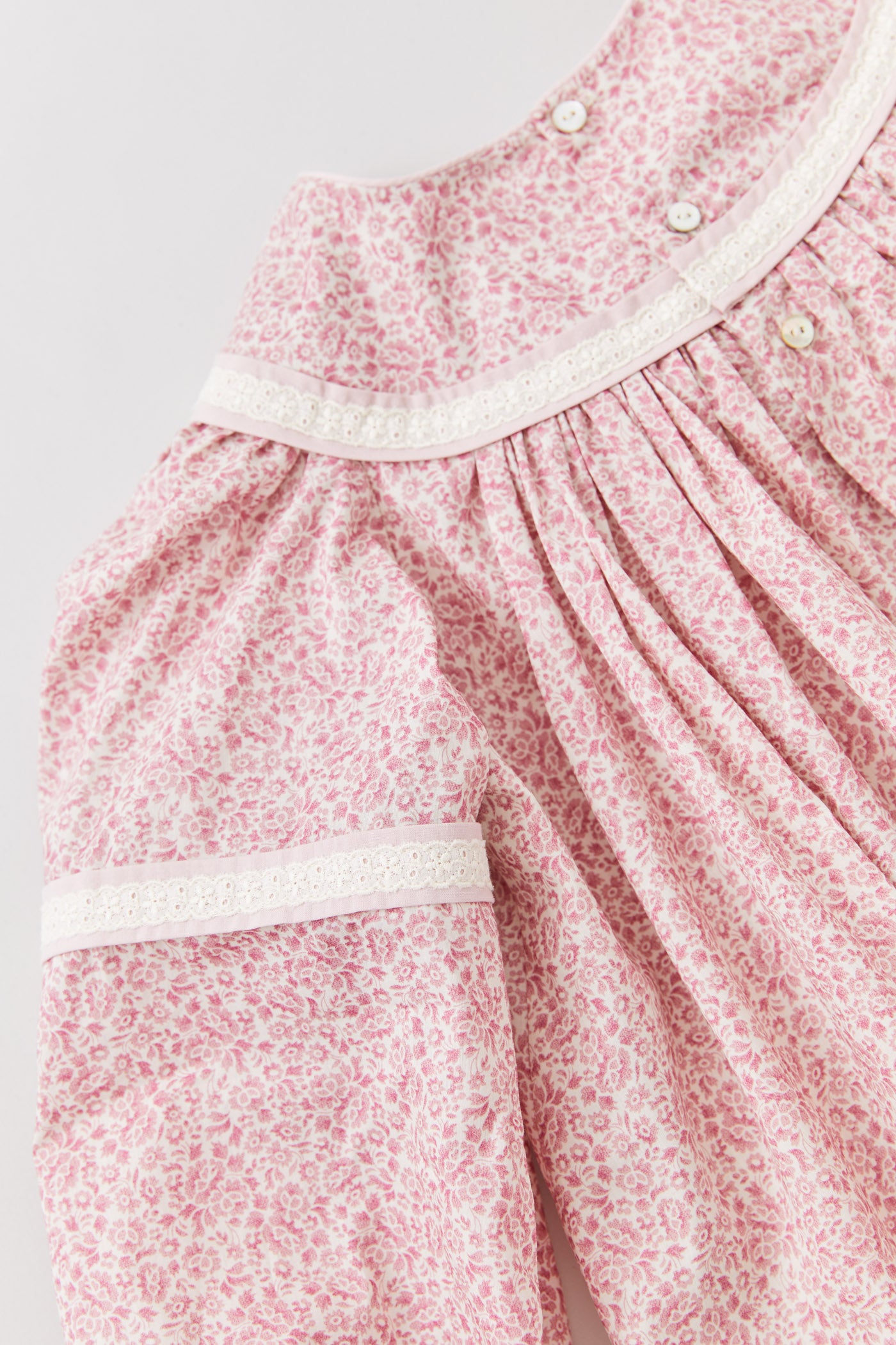 Plumcake Long Sleeve Dress in Mini Floral Print Liberty - Designed by Ingrid Lewis - Strawberries & Cream