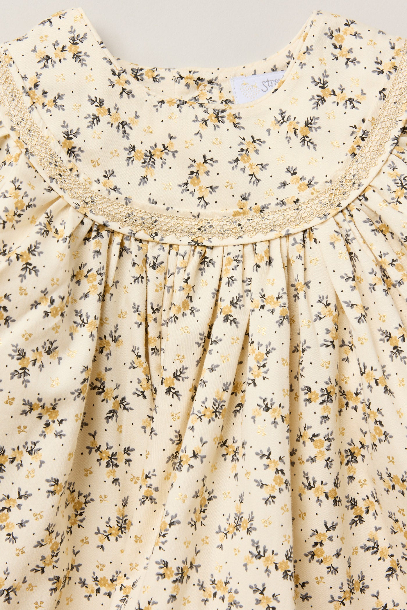 Baby Plumcake Dress Golden Blossom - Designed by Ingrid Lewis - Strawberries & Cream