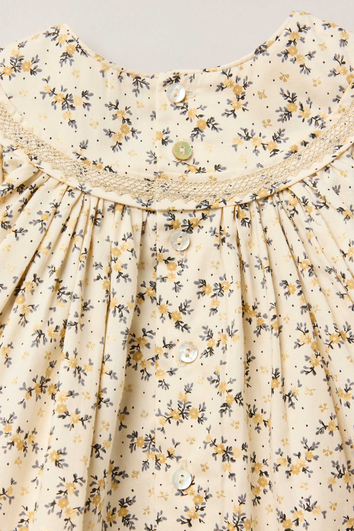 Baby Plumcake Dress Golden Blossom - Designed by Ingrid Lewis - Strawberries & Cream