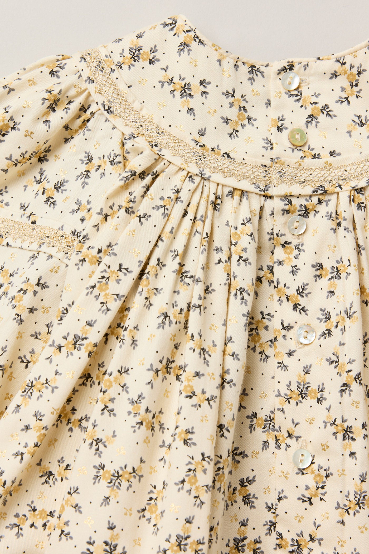 Baby Plumcake Dress Golden Blossom - Designed by Ingrid Lewis - Strawberries & Cream