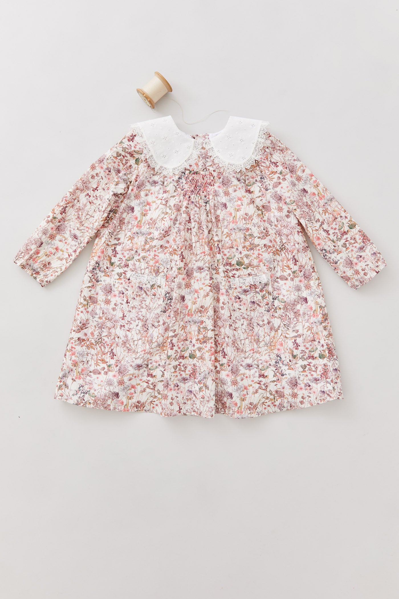 Popcorn Dress Evening Floral Liberty - Designed by Ingrid Lewis - Strawberries & Cream