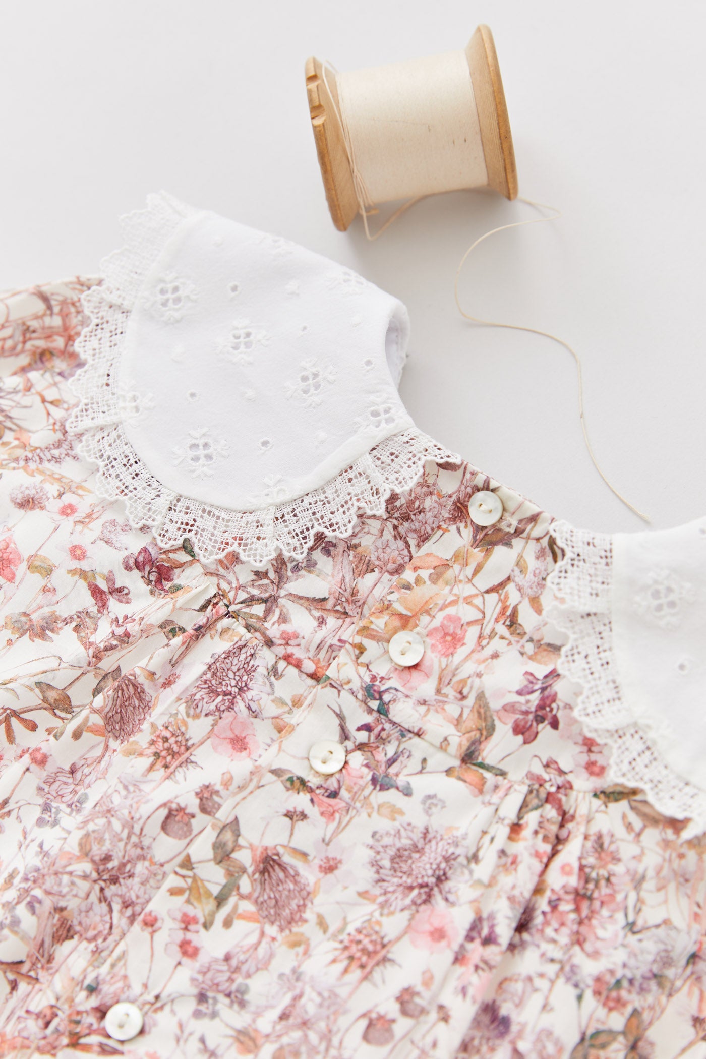 Popcorn Dress Evening Floral Liberty - Designed by Ingrid Lewis - Strawberries & Cream