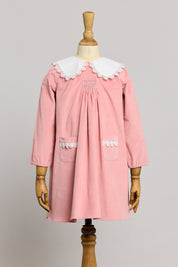 Popcorn Dress in Pink Corduroy - Designed by Ingrid Lewis - Strawberries & Cream