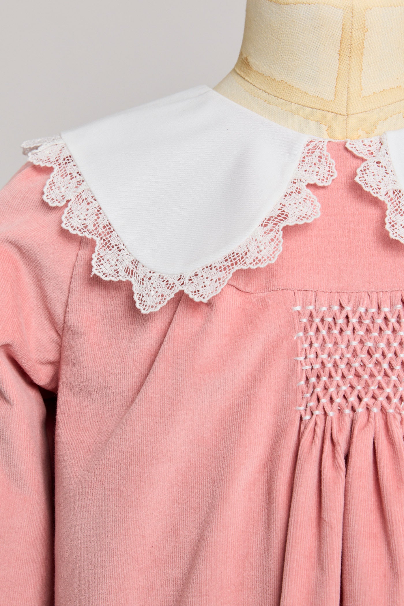 Popcorn Dress in Pink Corduroy - Designed by Ingrid Lewis - Strawberries & Cream