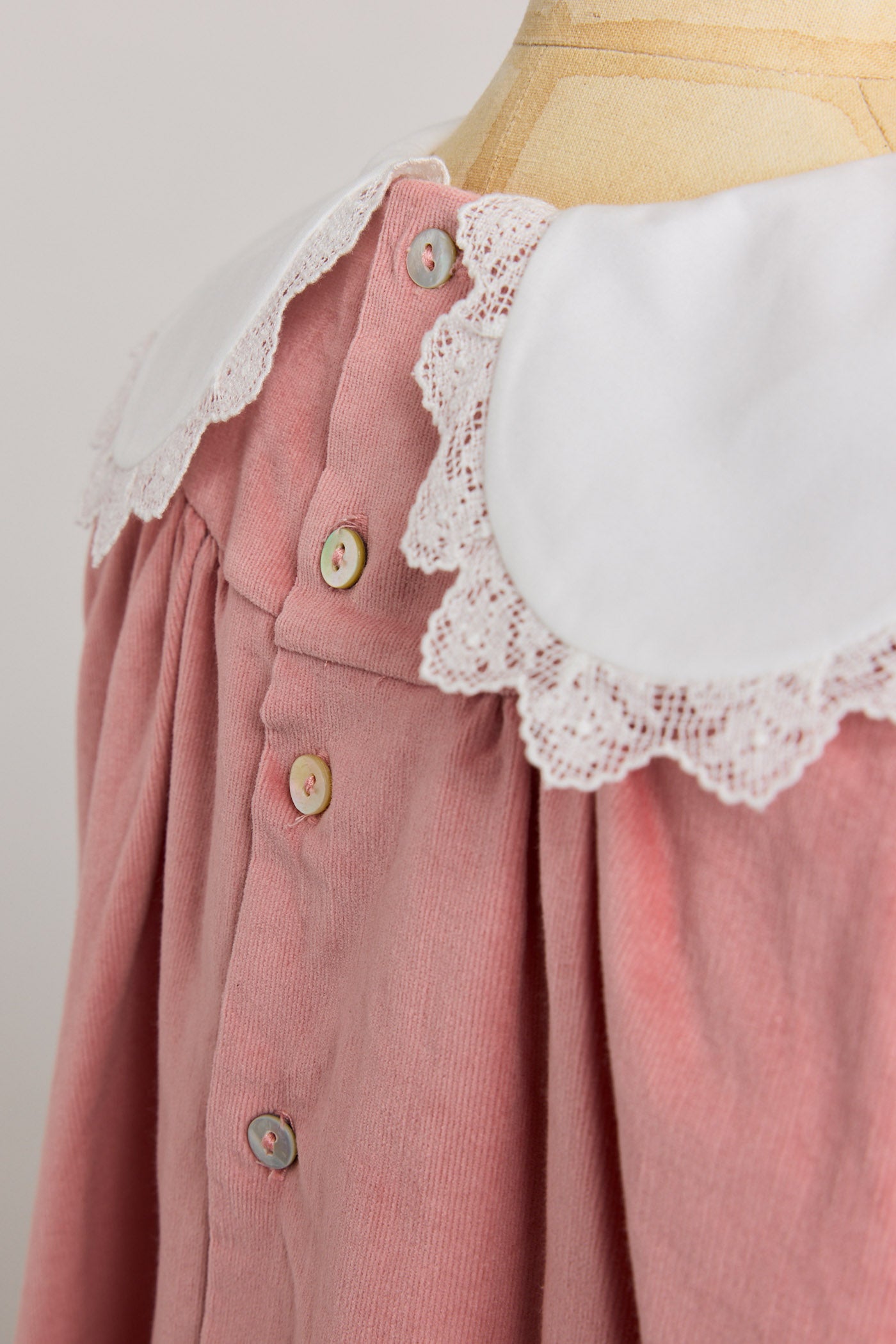 Popcorn Dress in Pink Corduroy - Designed by Ingrid Lewis - Strawberries & Cream