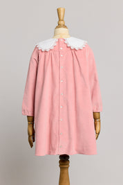 Popcorn Dress in Pink Corduroy - Designed by Ingrid Lewis - Strawberries & Cream