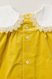 Baby Popcorn Dress Yellow Babycord - Designed by Ingrid Lewis - Strawberries & Cream
