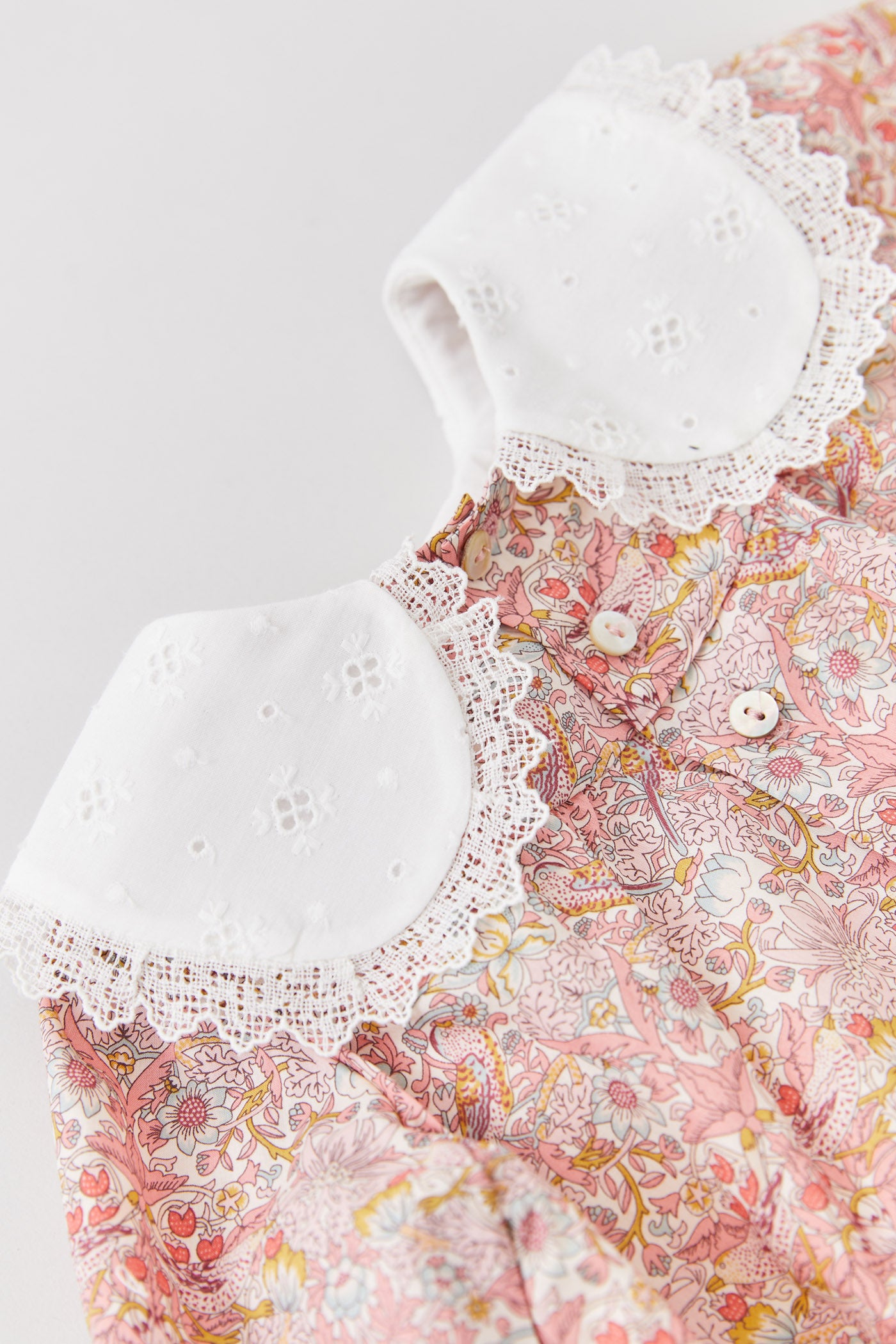 Baby Popcorn Dress Pink Day Liberty - Designed by Ingrid Lewis - Strawberries & Cream