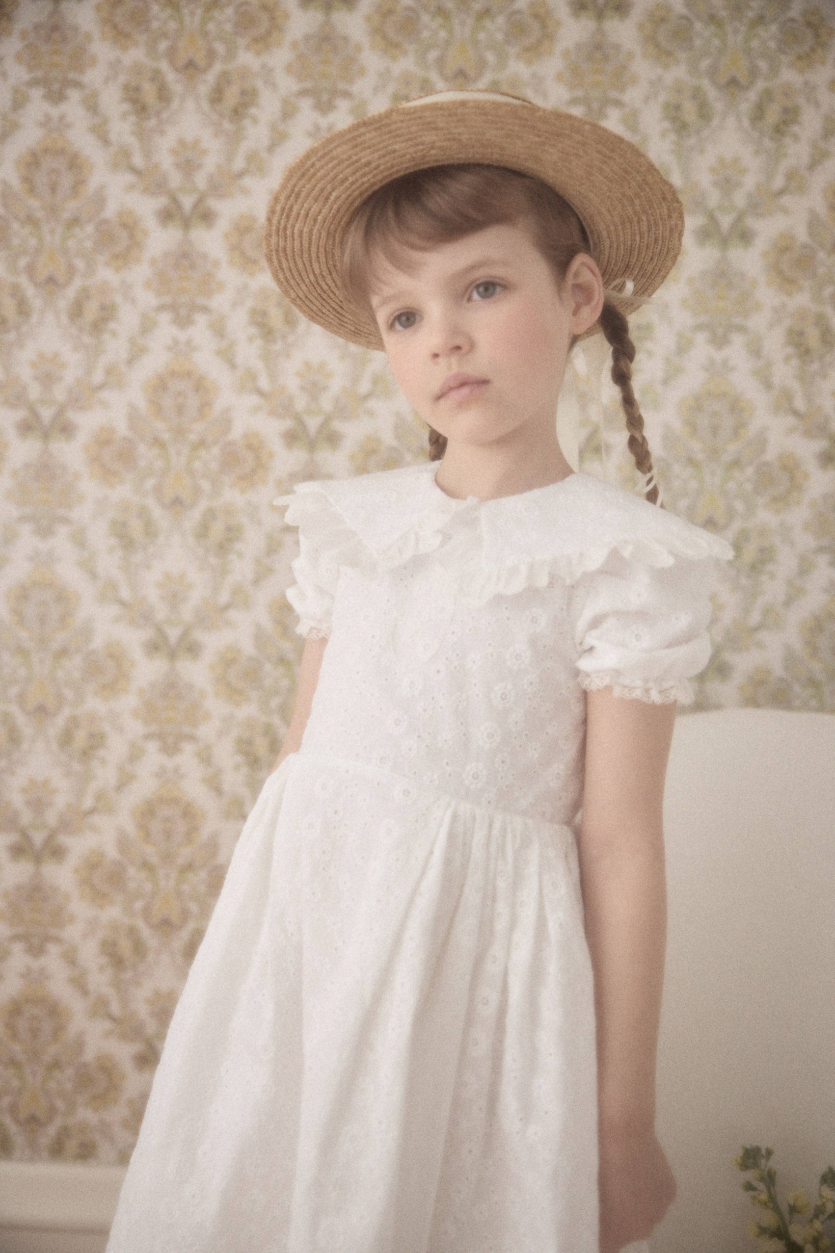 Queen Dress in White Broderie Anglaise - Designed by Ingrid Lewis - Strawberries & Cream