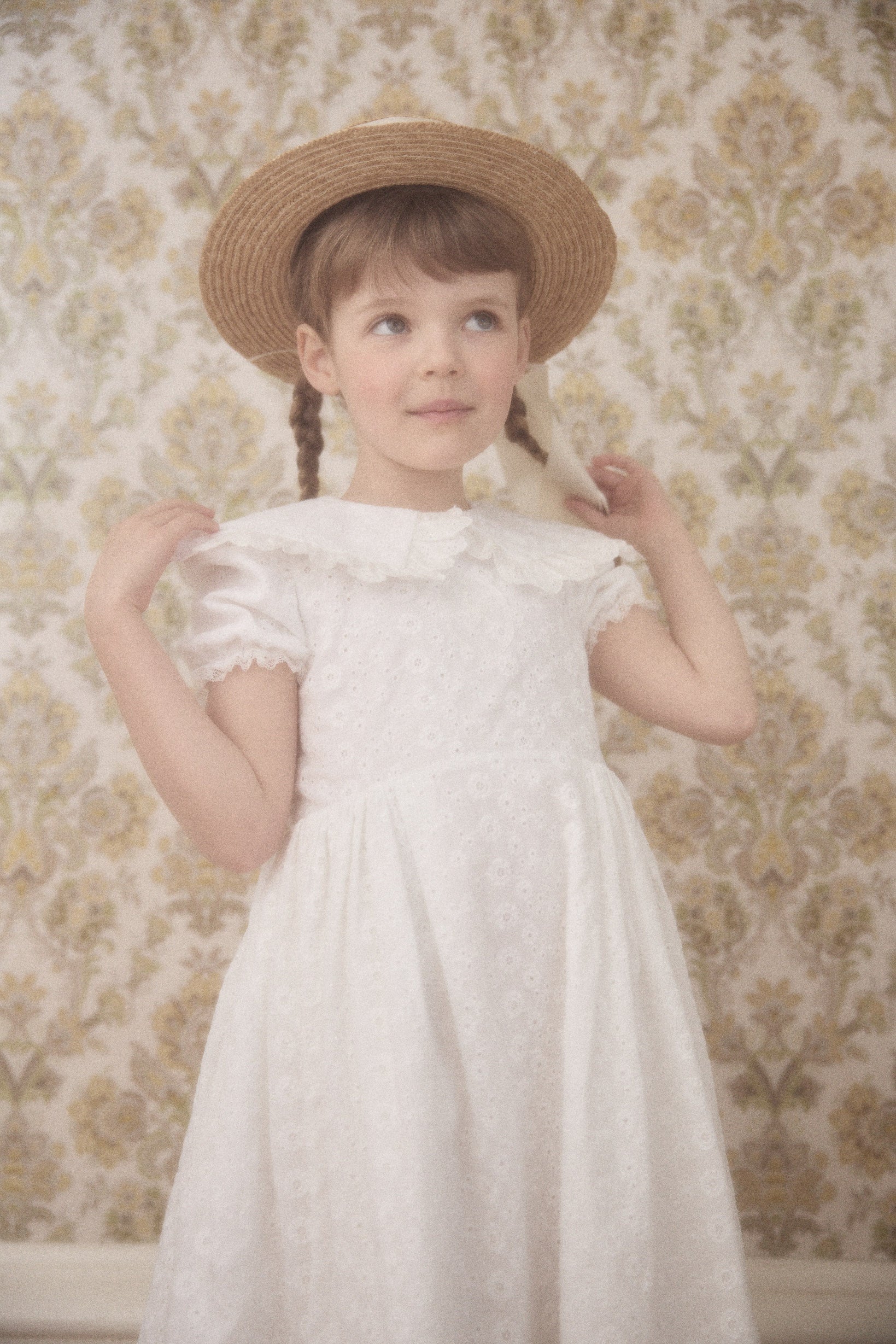 Queen Dress in White Broderie Anglaise - Designed by Ingrid Lewis - Strawberries & Cream