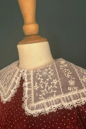 Queen Ginger Dress in Frosted Cranberry Velvet - Designed by Ingrid Lewis - Strawberries and Cream