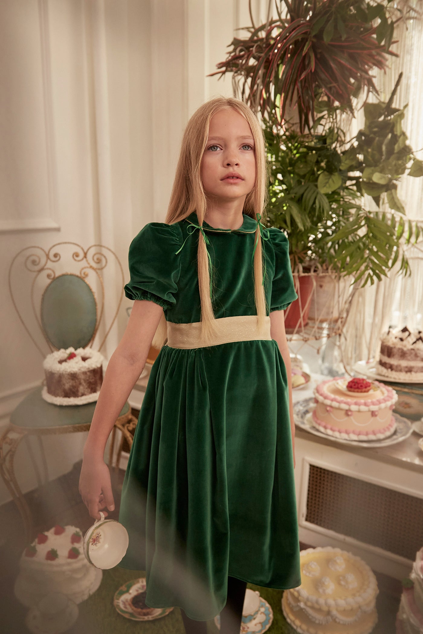 Queen Dress Green Velvet - Occasional Party - Designed by Ingrid Lewis - Strawberries & Cream