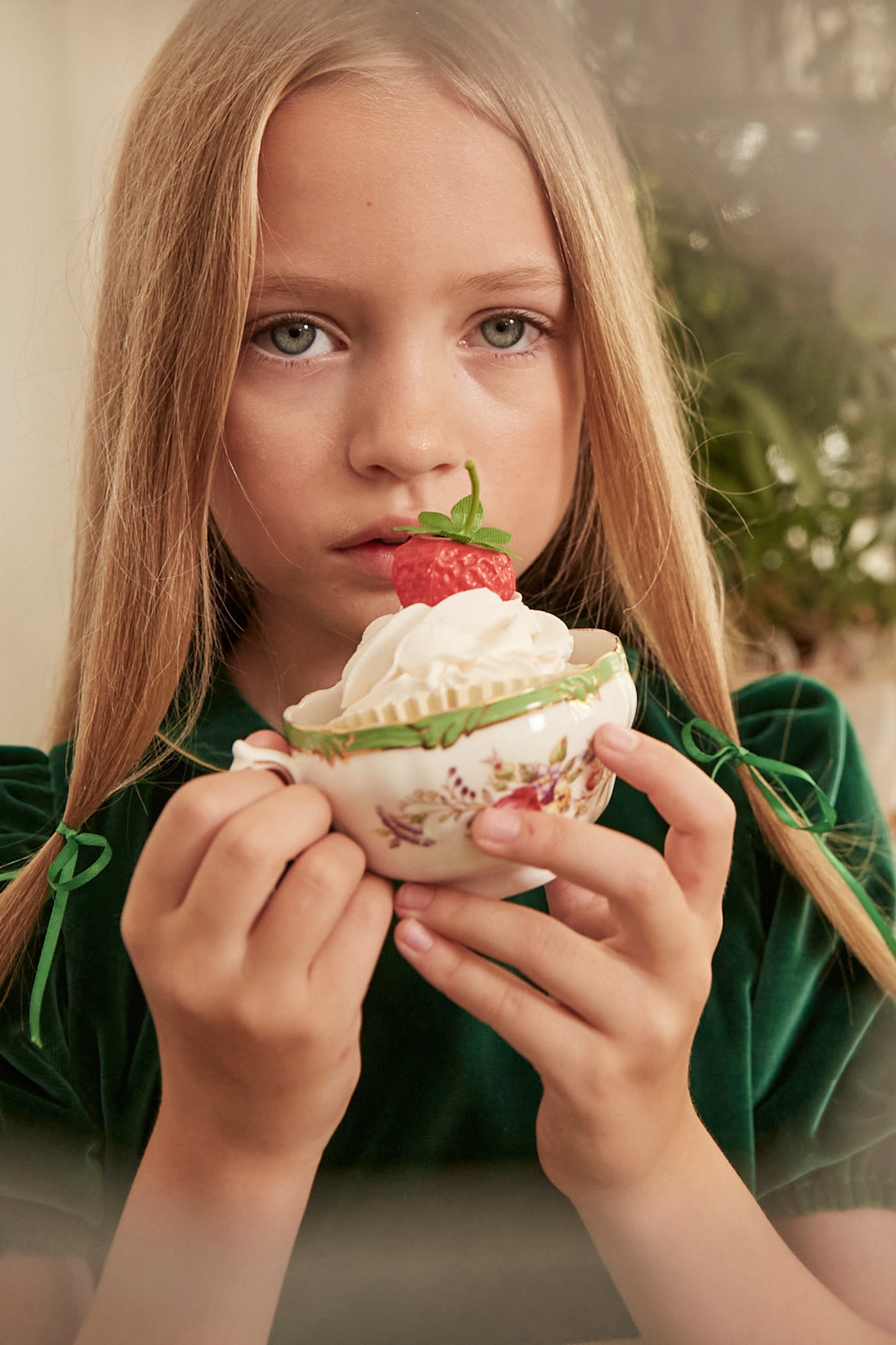 Queen Dress Green Velvet - Occasional Party - Designed by Ingrid Lewis - Strawberries & Cream