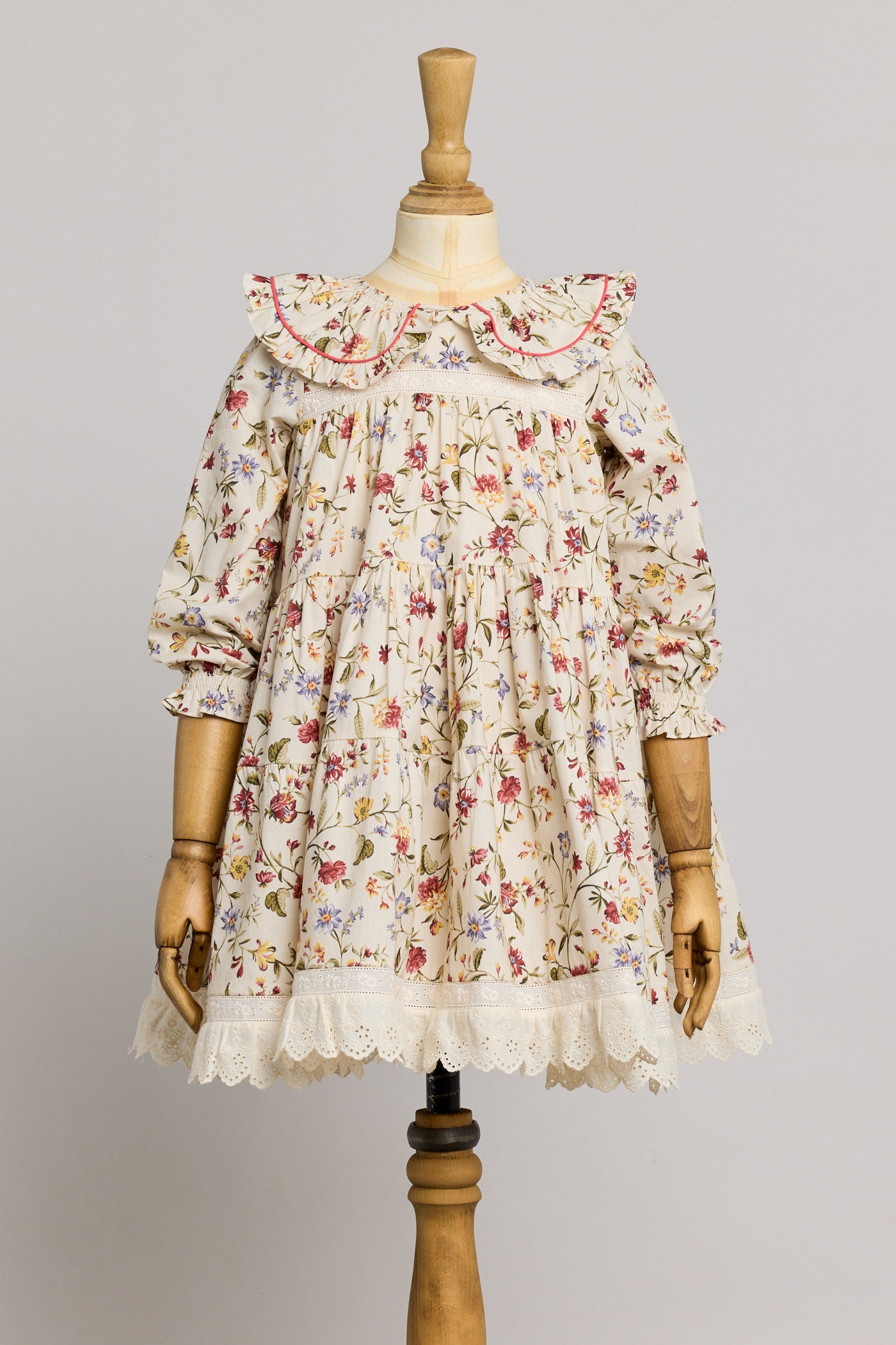 Raspberry Dress in Osaka Flower - Designed by Ingrid Lewis - Strawberries & Cream