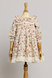 Raspberry Dress in Osaka Flower - Designed by Ingrid Lewis - Strawberries & Cream