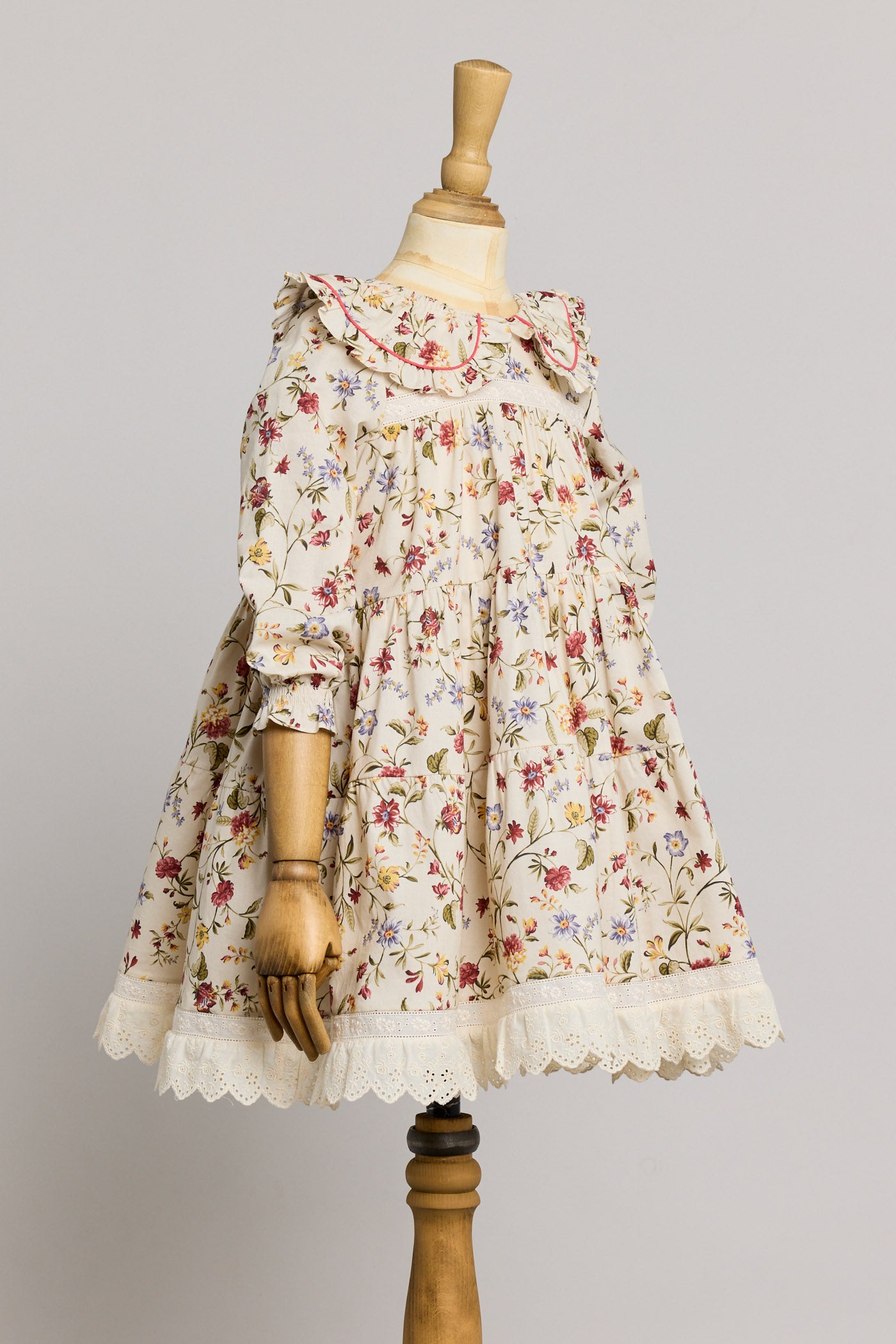 Raspberry Dress in Osaka Flower - Designed by Ingrid Lewis - Strawberries & Cream