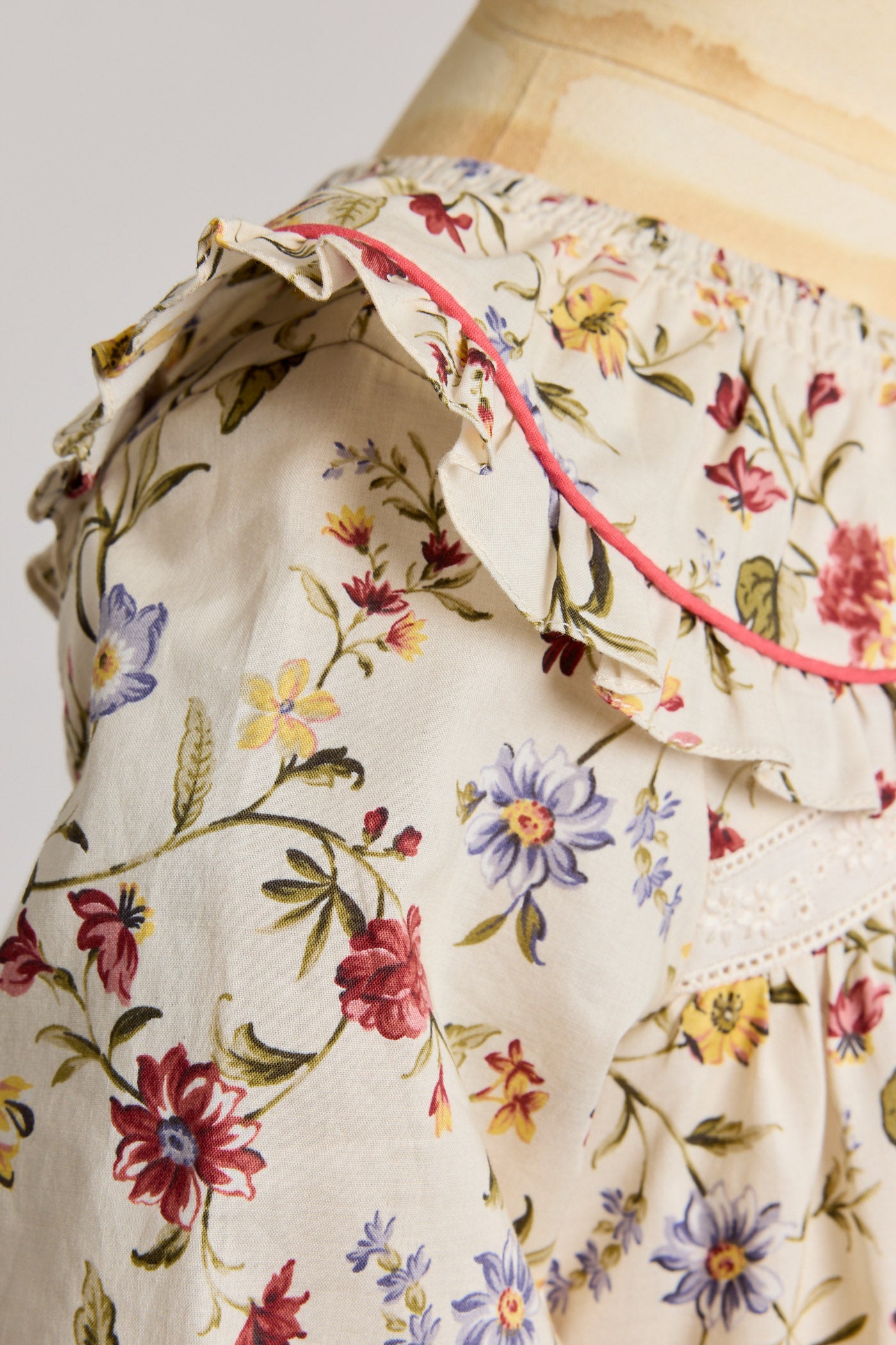 Raspberry Dress in Osaka Flower - Designed by Ingrid Lewis - Strawberries & Cream