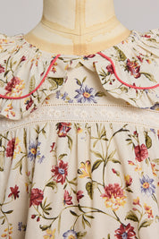 Raspberry Dress in Osaka Flower - Designed by Ingrid Lewis - Strawberries & Cream