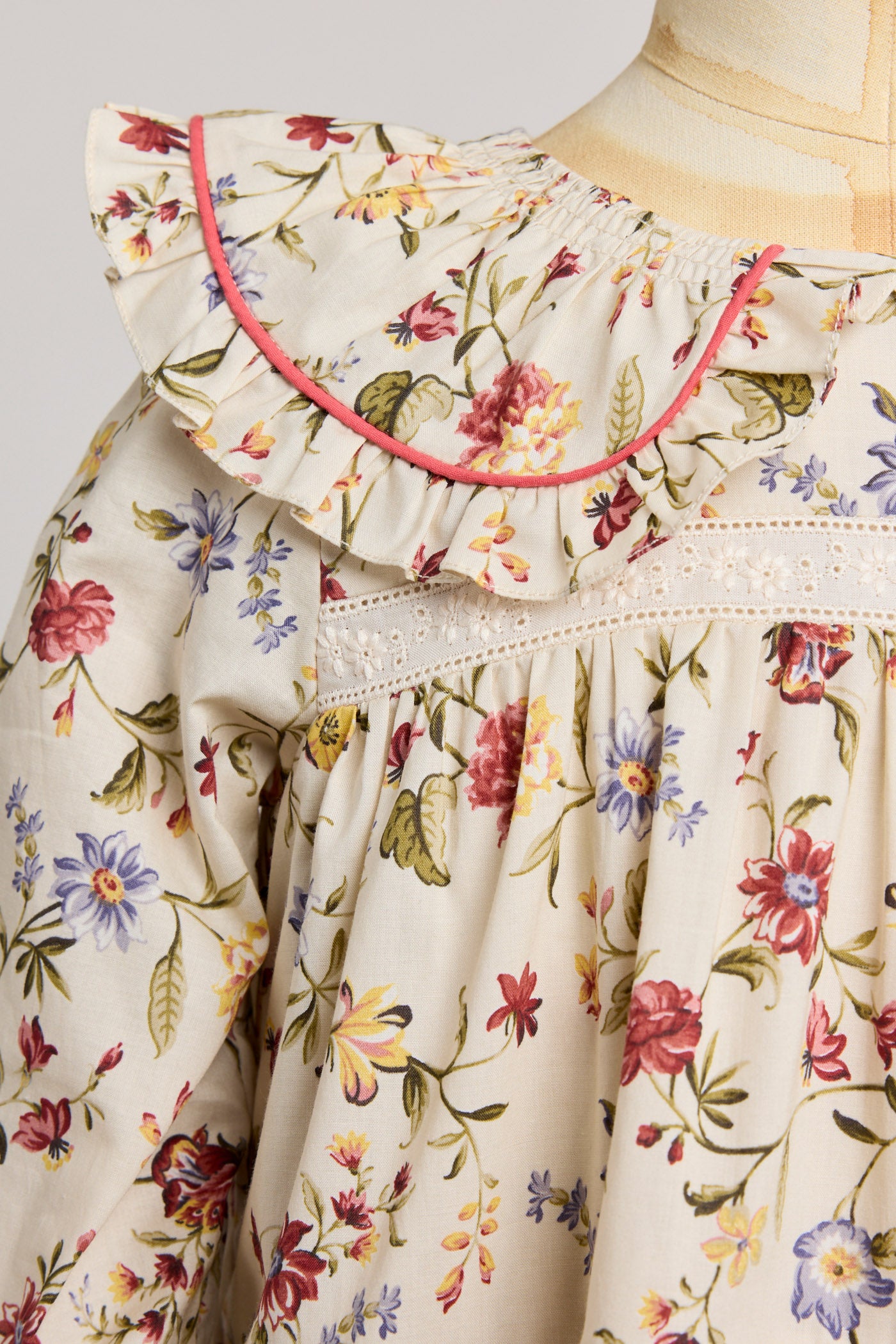 Raspberry Dress in Osaka Flower - Designed by Ingrid Lewis - Strawberries & Cream
