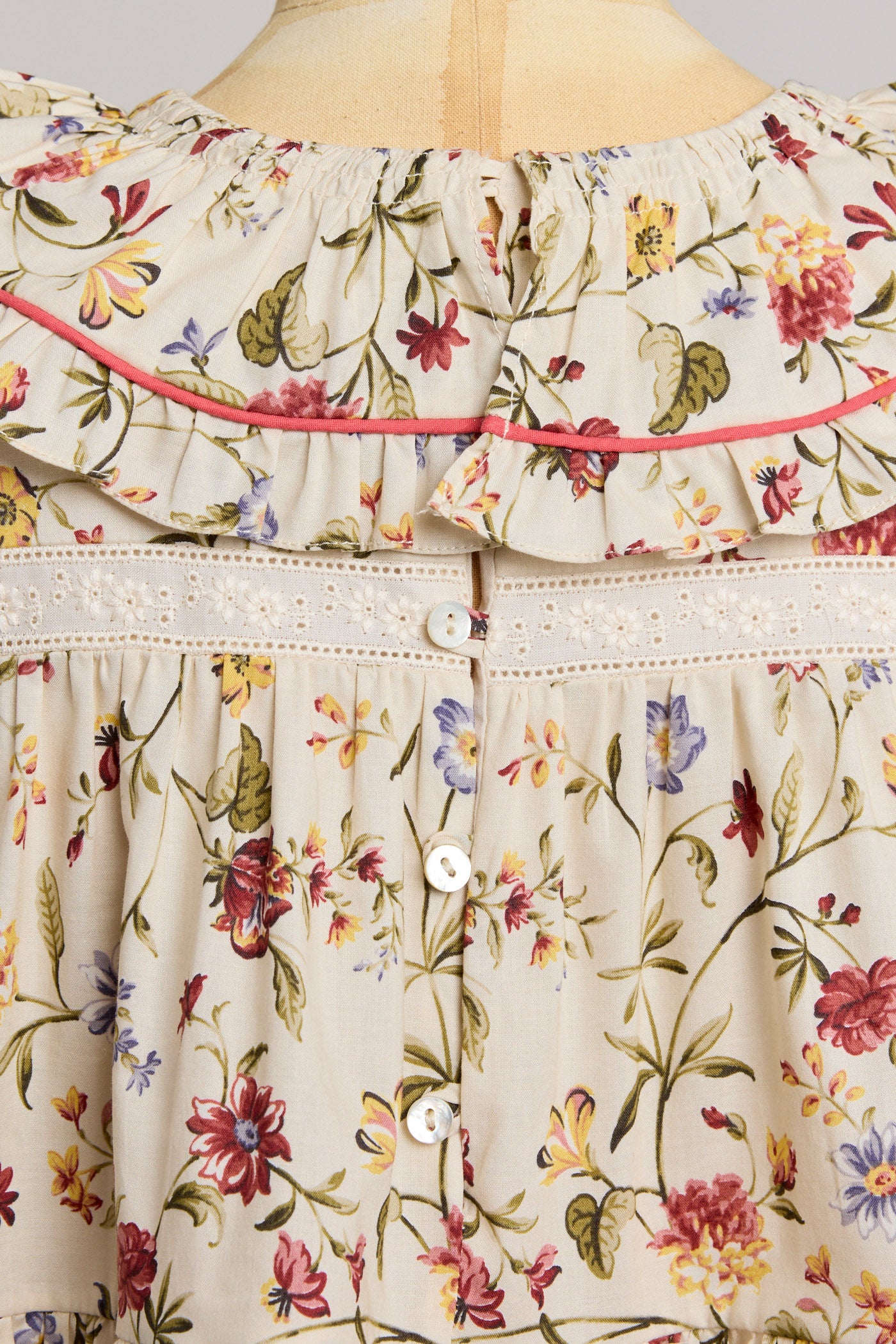 Raspberry Dress in Osaka Flower - Designed by Ingrid Lewis - Strawberries & Cream