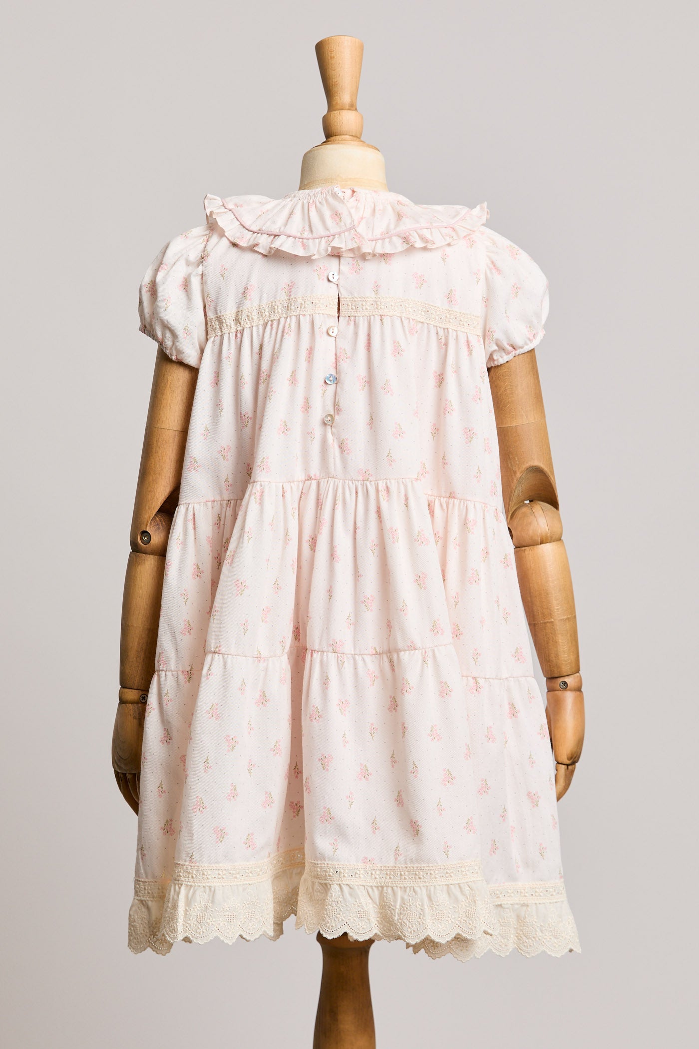 Raspberry Dress Short Sleeve - Pink Daisies - Designed by Ingrid Lewis - Strawberries & Cream